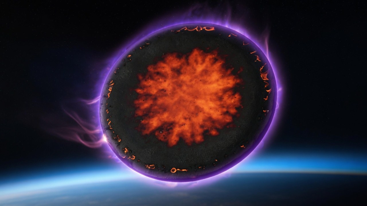 Illustrative — atmospheric re-entry heat glow; not a UAX vehicle, test or result